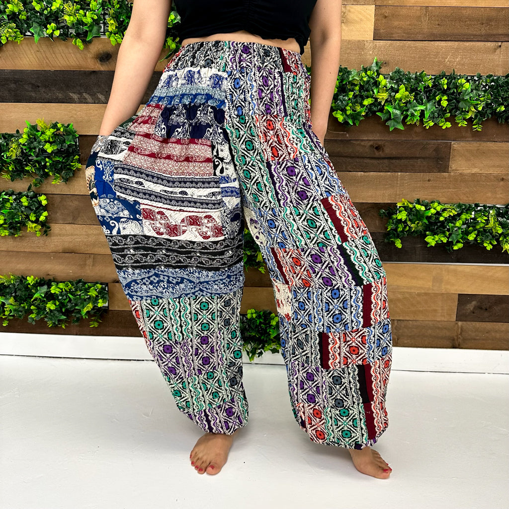 Patchwork Summer Retro Style Yoga Pants