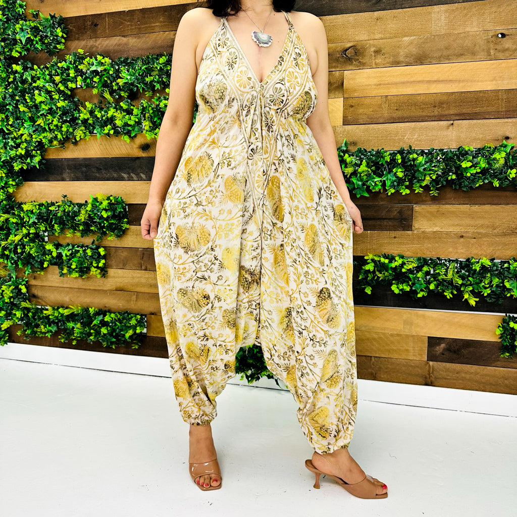 Silk Backless Summer Jumpsuit