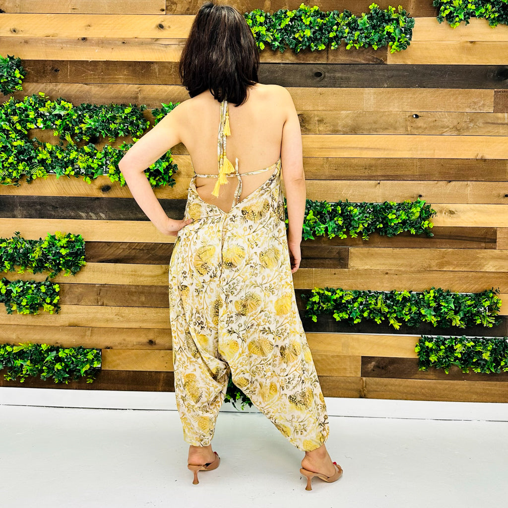 Silk Backless Summer Jumpsuit