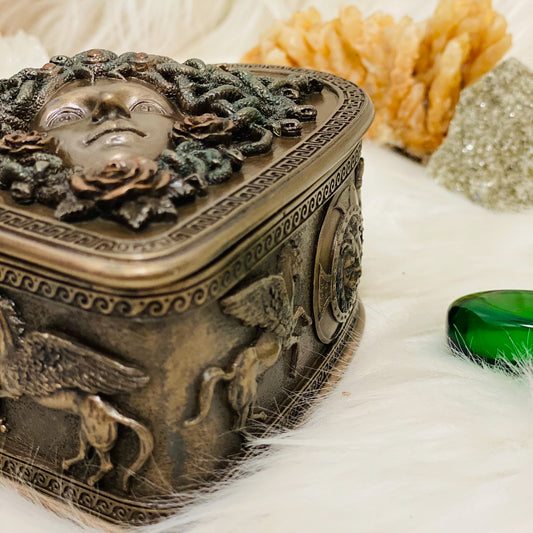 Handmade  Medusa Heart Shaped Trinket Box