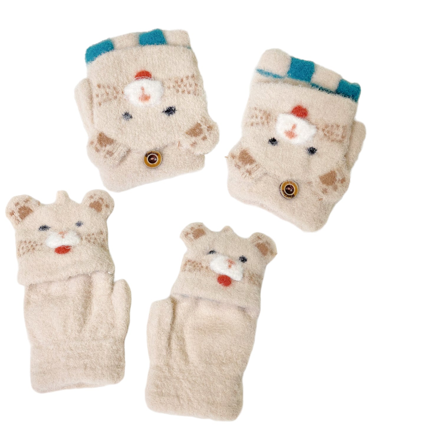Toddler Half Finger Convertible Winter Gloves/Mittens
