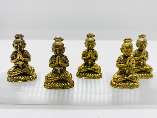 Handmade Brass Baby Buddha Statue, 2 inch Folding Hands Happy Baby Buddha, Good Luck Gifts, Peaceful Baby Buddha