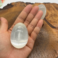Selenite Crystal Egg,Orange Selelnite Fertility Eggs,Healing Crystal, Housewarming Gift Gemstone,Selenite Palmstones,Peach Satin Spar Egg
