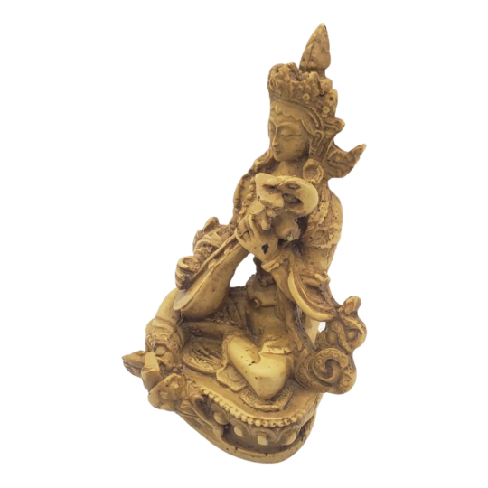 Saraswoti Statue,Handcarved Maa Saraswati Figurine,Goddess of Knowledge,Wisdom,Hindu Diety of Art, Music,Spiritual Decor,Hindu Altar Goddess