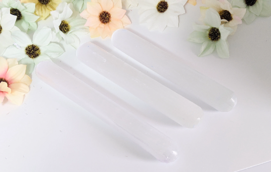 Selenite Massage Wand,Crystal Healing Wand,Large Polished Selenite Crystal Wand Stick,Stress Reliever,Healing , Soothing and Calming