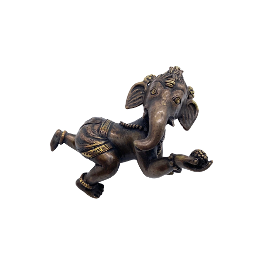 Brass Ganesh Statue, Sitting Ganesha Idol, Lord Ganesh Figurine, God of New Beginnings, Hindu Deity for Altar, Yoga Studio Decor, Vinayaka