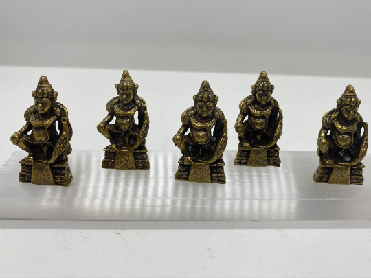 Handmade Brass Kubera Statue, 2 inch Brass Kubera, BUddhist god of Prosperity, Wealth , abundance, Love, Kubera for Altar, Pocket Statue