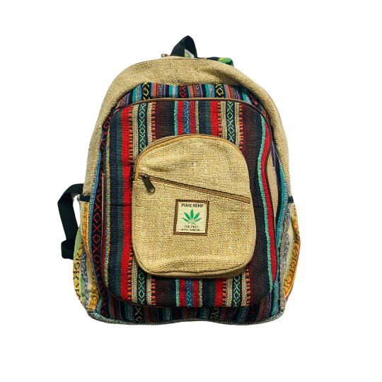 Ecofriendly Backpack, Large Hemp Rucksack, Hippie Backpack, Beach Hiking Bag, Laptop Backpack, Unisex Backpack, Boho Festival Backpack