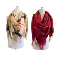 Plaid Blanket Oversized Winter Scarf/Shawl