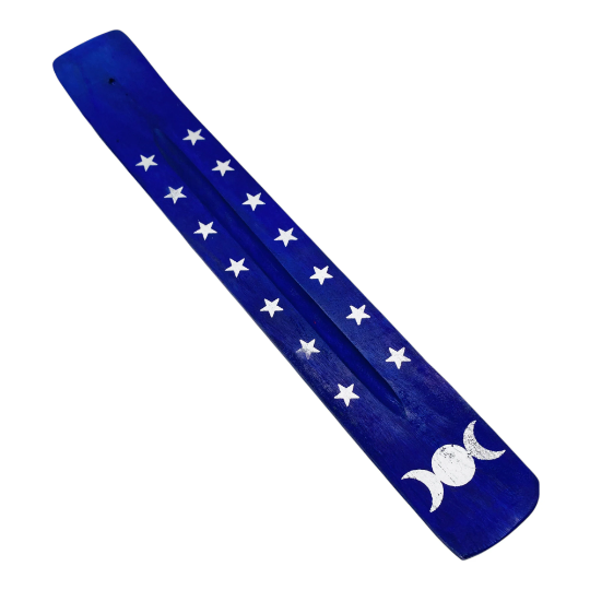 Wooden Handmade Incense Burner, Triple Moon Incense Sticks Holder, Colorful Cone Incense Burner, Meditation Gifts, Moon Incense Burner