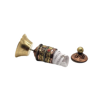 Handmade 2 inches Tall Prayer Wheel with Dharma Wheel Mantra Roll Inside, Buddhist Spinning Prayer Wheels, Buddhist Altar Decor