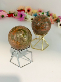 Unakite Crystal Sphere, 49mm Unikite Round Gemstone Ball, Unakite Jasper Sphere, Crystal Decor, Grounding Crystal, Balancing,Stone of Vision