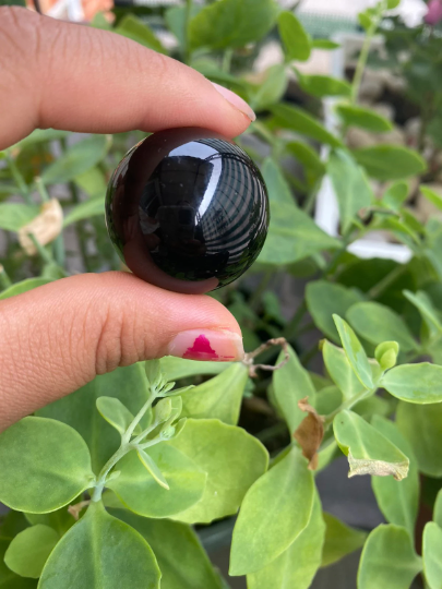 Natural Obsidian Sphere Crystal, Obsidian Sphere Healing Crystal Ball, Obsidian Stone,Meditation,Protection from Negative Energy,Root Chakra
