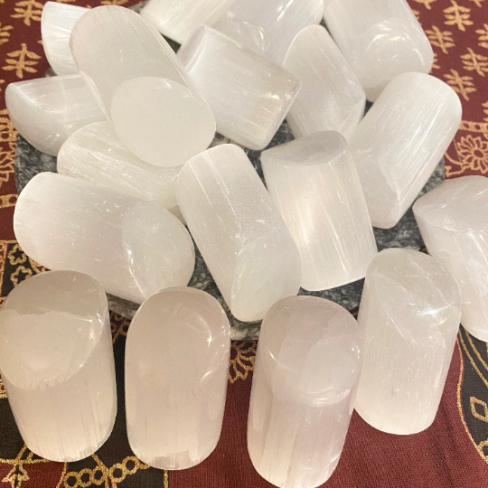 Selenite Cubes, Cleansing Stone, Medium Cylinder Selenite, Satin Spar Selenite Harmonizer Cylinder, Balancing, Chakra Healing, Crystal