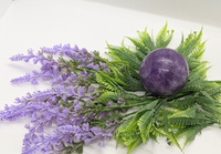 Amethyst Crystal Sphere with wooden Stand, Deep Purple Amethyst Ball, Round Amethyst Gemstone,Brazilian Amethyst Sphere,52MM Amethyst,Sphere