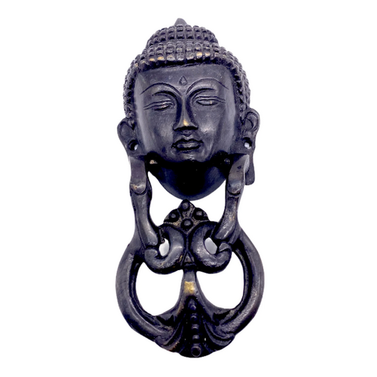 Brass Buddha Door Knocker, Vintage Door Knob, Brass Door Handle, Door Knob Hanger, Buddha Door Pull, Meditation Gifts, Antique House Décor
