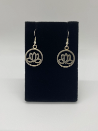 Lotus Shape Earring/Gold Tone/Handmade Earring/Lotus Flower Charms/Non Allergic/Lotus Circle/Symbol of Prosperity/Gift For Her/Chic Earring