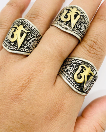 Vintage Filigree Design Om Ring,Handmade Zen Yoga Unisexual RIng,Om Tibetan Silver Ring Adjustable,Buddhism Symbols