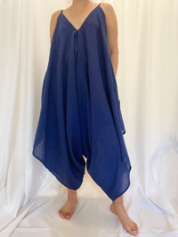 Handmade Organic Cotton Jumpsuit,Wide Leg Jumpsuit,Boho Jumpsuit,Harem One size Jumpsuit,Comfy  Yoga Jumpsuit,Beach Cover Up,Plus Size