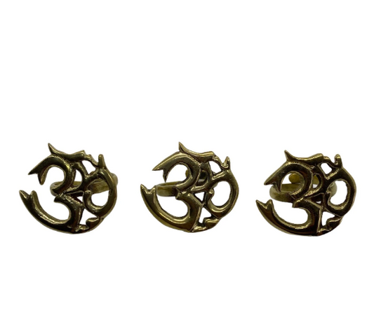 Brass Handmade Om Ring from Nepal, Ohm Ring, Vintage Brass Ring, Meditation Ring, Yoga Ring, Buddhist Hindu OM , Healing Yoga Spiritual Ring