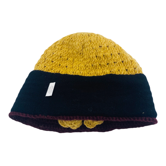 Crocheted Flower Design Wool Hat