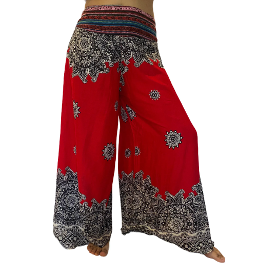 Rayon Palazzo Pant with Hand Embroidery, Bohemian Pants, Wide Leg Pants, Comfortable Harem Pants, Hippie Pants, Yoga Pants, Summer Pants