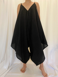 Handmade Organic Cotton Jumpsuit,Wide Leg Jumpsuit,Boho Jumpsuit,Harem One size Jumpsuit,Comfy  Yoga Jumpsuit,Beach Cover Up,Plus Size
