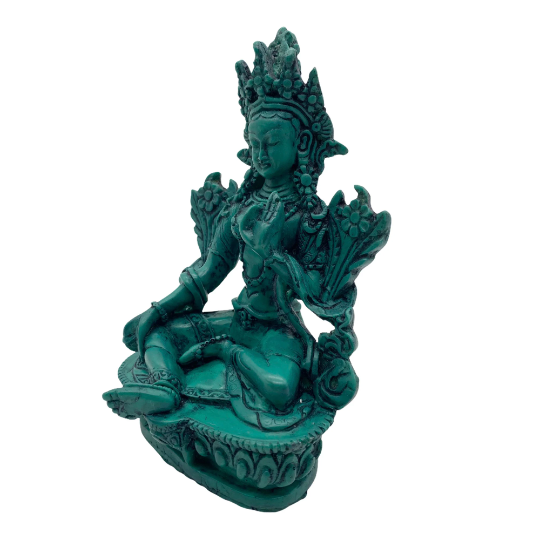Handmade Green Tara, Goddess of Compassion, Female Buddha Statue,Tibetan Green Tara Resin Statue,Quan Yin,Spiritual Gifts,HouseWarming Gifts