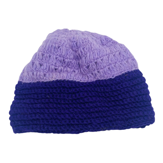 Crocheted Flower Design Wool Hat