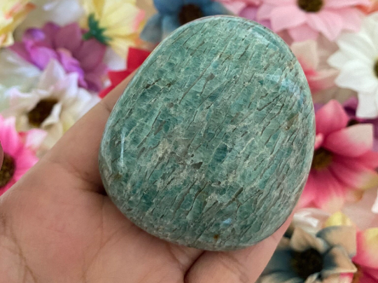 Amazonite Palmstone,Worry Stone,Pocket Stone,BlueAmazonite/Polished Amazonite,Virgo Crystals,Throat Heart Chakra Gemstones, Stonefor Selflove