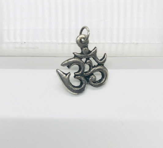 Handmade Tibetan Silver OM Pendant, Om Charms, Om Aum Yoga Pendant, Unisex Chakra Healed Buddha Spiritual Yoga Jewelry Gift