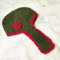 Crocheted Wool Ear flap Winter Beanie