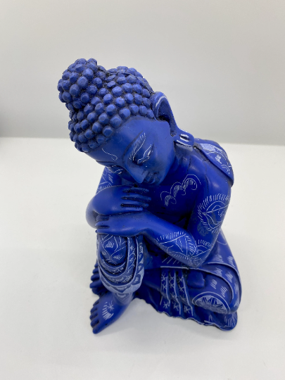 12 inches Tall Resting Buddha Statue, Buddha for Home Decor, Unique Buddha Statue, Garden Budhha, Haindpainted Buddha,Thinking Buddha