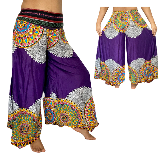 Rayon Palazzo Pant with Hand Embroidery, Bohemian Pants, Wide Leg Pants, Comfortable Harem Pants, Hippie Pants, Yoga Pants, Summer Pants
