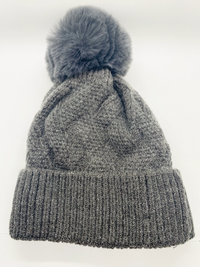 Knitted Pom Pom Beanie Hat