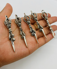 Buddhist Phurba Pendant,Phurba Necklace,Silver Phurba,Handcarved Phurba,Tibetan Vajra,Kila,Vajtakilaya Amulet,Buddhist Talisman