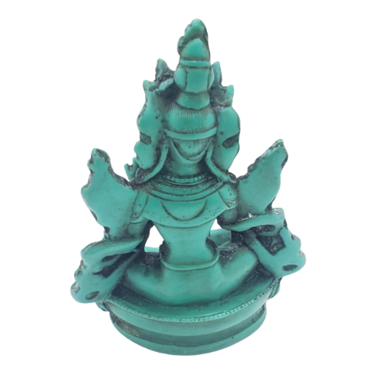 Tibetan Green Tara Resin Statue/Goddess of Compassion/Handmade Tara/Quan Yin Statue/Female Buddha/Buddhist Altar Idol/5 Inch Tall/Spiritual