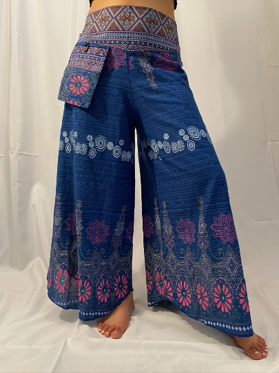 Cotton Harem Pants, Wide Open Leg Pants, Yoga Pants, Boho Pants, Festival Fashion, Printed Cotton Stylish Pants, Thai Elephant Pants, Hippie Pant