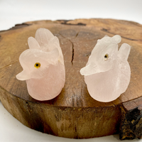 Rose Quartz Swan Couple Set, Two Swan Set, Handcarved Crystals, Stone for Love, Marriage Gifts, Beautiful Carving, Couple Crystals