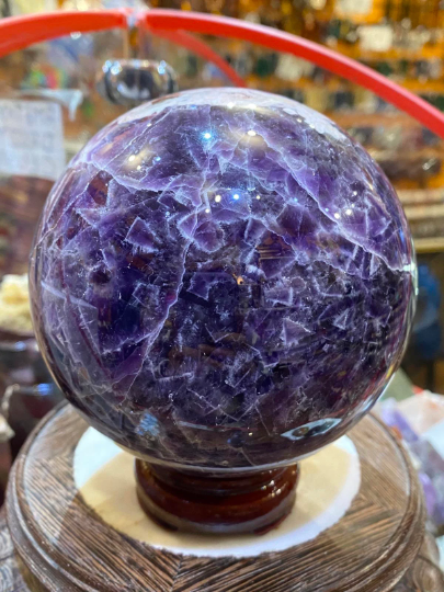 Amethyst 14inches (350mm) Sphere Crystals, Amethyst, Sphere Crystals, Reiki Healing, Stone for Crown and Third Chakra, Healing Stone,