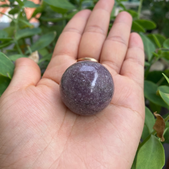Lepidolite Sphere, Crystal Sphere, Lepidolite Gemstone Ball, Round Lepidolite, 3" Crystal Ball, Polished Ball, Healing , Stone of Transition