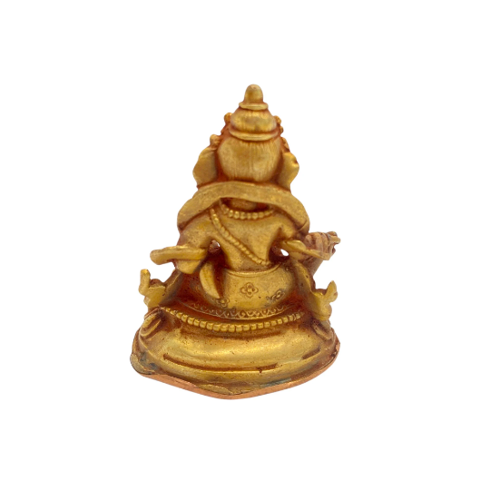 Gold Plated Yellow Kubera Statue, Jambala Idol, Buddhist God of Wealth, Prosperity, Meditation Altar Decor, Positivity God, Handmade Kubera