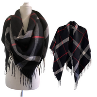 Plaid Blanket Oversized Winter Scarf/Shawl