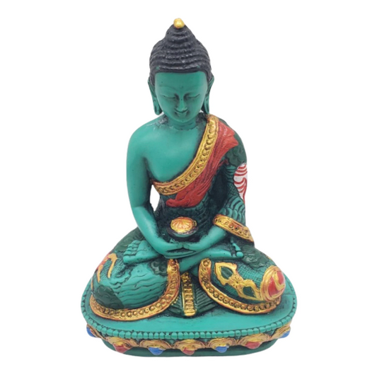 Colorful Meditation Budhha,Handcarved Gautam Buddha from Nepal,Tibetan Diety of Peace,Compassion God,Yoga Studio,Housewarming Gifts