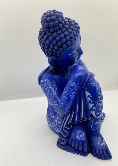 12 inches Tall Resting Buddha Statue, Buddha for Home Decor, Unique Buddha Statue, Garden Budhha, Haindpainted Buddha,Thinking Buddha