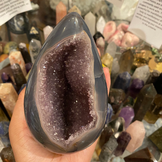 Amethyst Geode Cluster Egg, Egg Shaped Polished, Purple Amethyst Geode Carving, Home Decor, Crystals, 1.2 lb Amethyst Carvings
