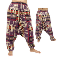 Winter Wool Pants, Merino Wool Baggy Pants, Unisex Trousers, Drop Crotch Yoga Pants, Men Harem Pants, Bohemian Warm  Pants, Plaid Design