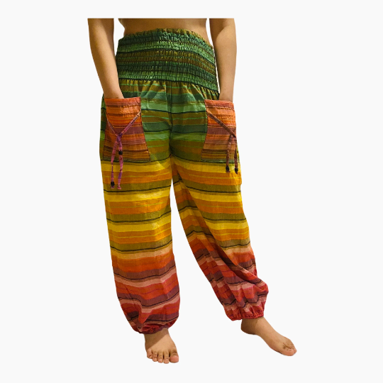 Multicolor Bohemian Cotton Pants