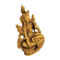 Tibetan Green Tara Resin Statue/Goddess of Compassion/Handmade Tara/Quan Yin Statue/Female Buddha/Buddhist Altar Idol/5 Inch Tall/Spiritual