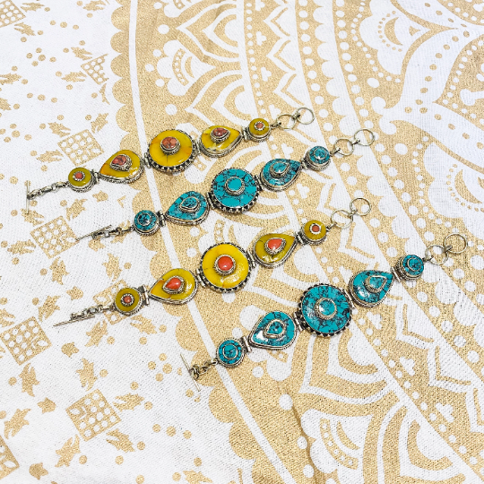 Turquoise, Coral, Amber Bracelet, Tribal Fusion Jewelry, Bohemian Bracelets, Vintage Bracelet, Boho Tibetan Style Statement Bracelet